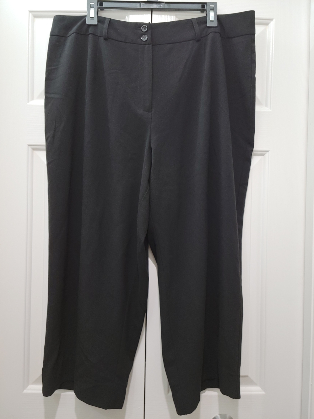 Briggs New York Black Cropped High Waist Wide Leg Dress Pants